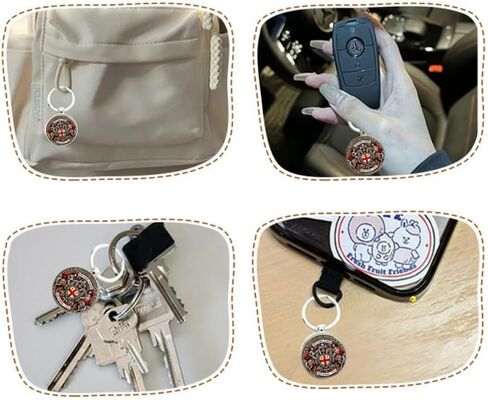 3 Pcs Knight Templar Cross Keychain, Vintage Soldier Armor Shield Crystal Glass Pendant, Men's Car Backpack Accessory in Kuwait