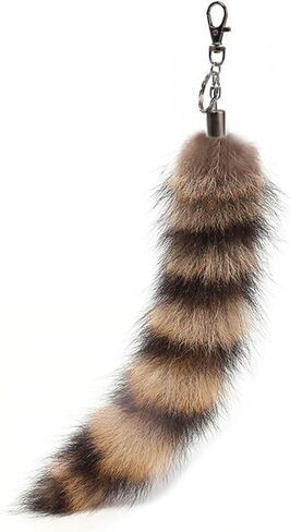 Keychain Pendant,Cute Foxes Racoon Tail Keychain Furs Pendant Key Chain Bag Charm Keys Holder Couple Keyring Backpack Decor for Women in Saudi Arabia