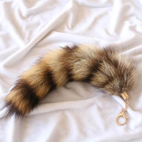 Keychain Pendant,Cute Foxes Racoon Tail Keychain Furs Pendant Key Chain Bag Charm Keys Holder Couple Keyring Backpack Decor for Women in Saudi Arabia