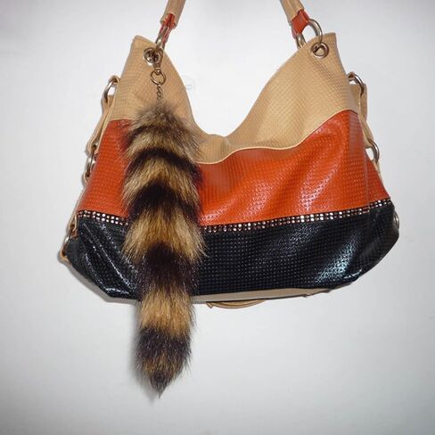 Keychain Pendant,Cute Foxes Racoon Tail Keychain Furs Pendant Key Chain Bag Charm Keys Holder Couple Keyring Backpack Decor for Women in Saudi Arabia