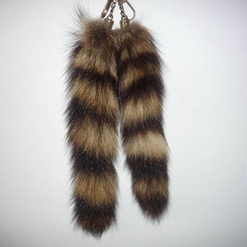 Keychain Pendant,Cute Foxes Racoon Tail Keychain Furs Pendant Key Chain Bag Charm Keys Holder Couple Keyring Backpack Decor for Women in Saudi Arabia
