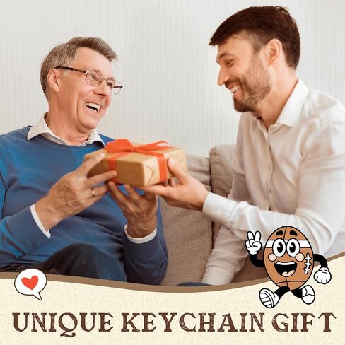 Fathers Day Dad Gifts from Daughter Son, Dad Birthday Gifts, Positive Handmade Crochet Football Keychain, I Love You Gift for Father Daddy Papa, Best Dads Ever GIft Ideas in Saudi Arabia