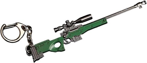 1 PCS Miniature Rifle Model Keychain, Red and Gold Metal Alloy, Decorative Weapon Collectible in Saudi Arabia