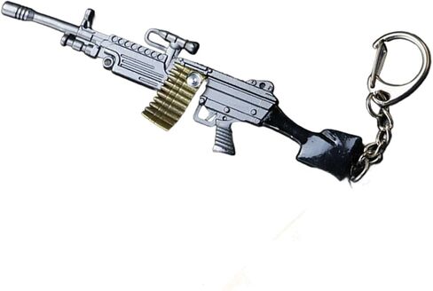 1 PCS Miniature Rifle Model Keychain, Red and Gold Metal Alloy, Decorative Weapon Collectible in Saudi Arabia