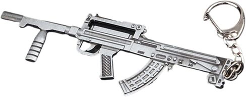 1 PCS Miniature Rifle Model Keychain, Red and Gold Metal Alloy, Decorative Weapon Collectible in Saudi Arabia