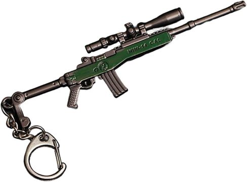 1 PCS Miniature Rifle Model Keychain, Red and Gold Metal Alloy, Decorative Weapon Collectible in Saudi Arabia