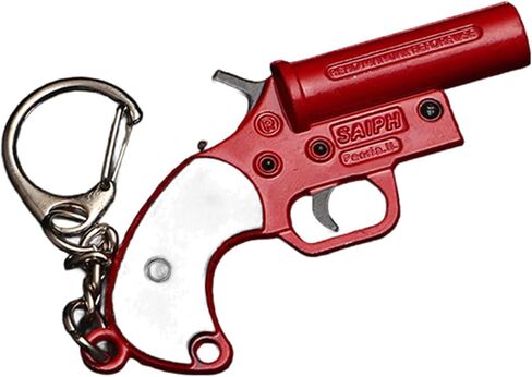 1 PCS Miniature Rifle Model Keychain, Red and Gold Metal Alloy, Decorative Weapon Collectible in Saudi Arabia