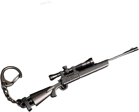 1 PCS Miniature Rifle Model Keychain, Red and Gold Metal Alloy, Decorative Weapon Collectible in Saudi Arabia
