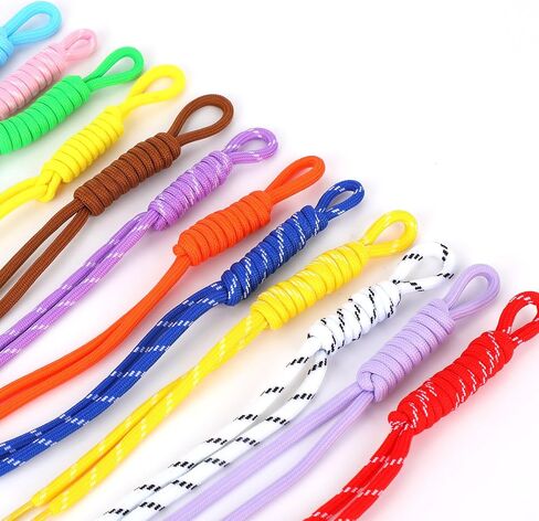 6 Pcs Solid Color & 6 Pcs Stripe Color Paracord Keychains, Braided Rope Bag Charm Handwoven Rope Keychain for Purse Backpack Handbag Decoration Accessories in Kuwait