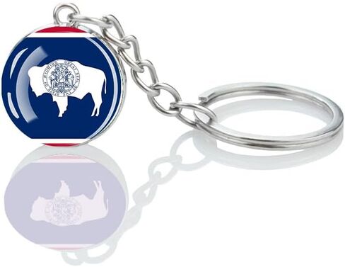 3 Pcs Wyoming State Flag Key Chain,Cool Keychain for Car Keys,Stainless Steel Keyrings & Keychains,Used for Home Decoration,Jewelry Hanging Decorations. in Kuwait