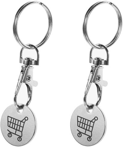 2pcs Shopping Trolley Tokens Keychains, Trolley Coin Keyring Keychain, Convenient Portable Holder Keychains, for Daily Use, Gift Giving and bags Decoration in Kuwait