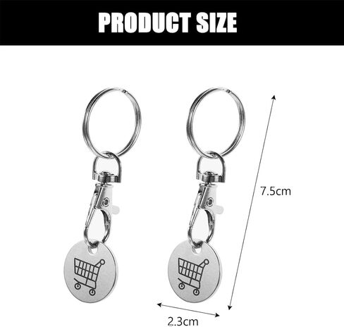 2pcs Shopping Trolley Tokens Keychains, Trolley Coin Keyring Keychain, Convenient Portable Holder Keychains, for Daily Use, Gift Giving and bags Decoration in Kuwait