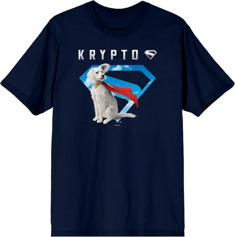 تي شيرت Bioworld Superman 2025 Krypto Superman Logo للبالغين ذو رقبة دائرية وأكمام قصيرة in Kuwait