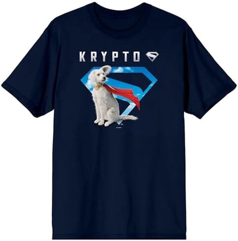 تي شيرت Bioworld Superman 2025 Krypto Superman Logo للبالغين ذو رقبة دائرية وأكمام قصيرة in Kuwait