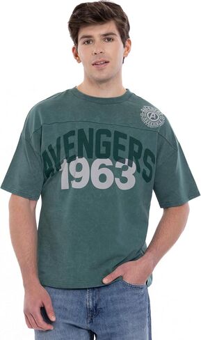 Marvel French Terry Drop Shoulder Vintage T-Shirt Adult Sizes (X-Small - 2XL) in Kuwait