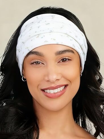 7pcs Fashion Women's Headbands for Short Hair Non Slip Elastic Floral Hairbands, Soft Fabric 2 Inches Thick Stripe Head Bands for Girls, Valentine's Day Heart Headbands in Saudi Arabia