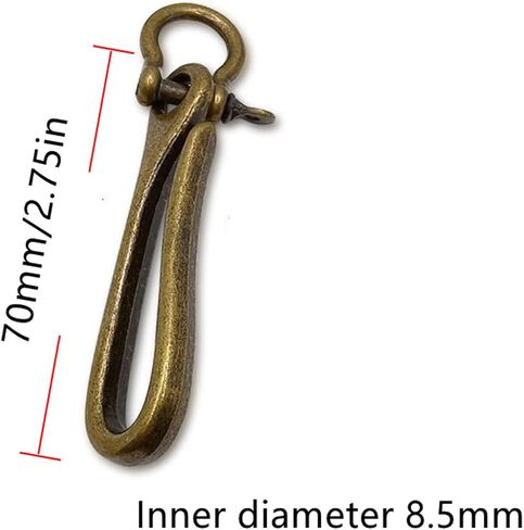 2-Piece Antique Bronze Fish Hook Key Chains - U-Shaped Belt Clips for Keys, Retro Wallet Clips & Pocket Ideal for Daily Use, Outdoor Activities & Travel - For Men and Women in Saudi Arabia