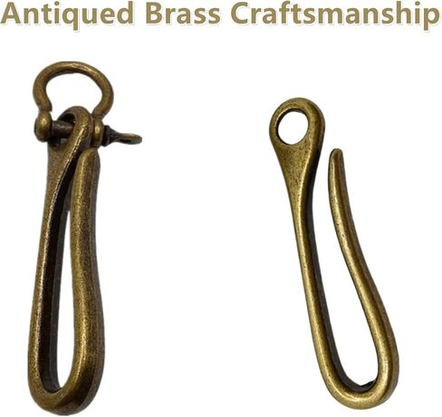 2-Piece Antique Bronze Fish Hook Key Chains - U-Shaped Belt Clips for Keys, Retro Wallet Clips & Pocket Ideal for Daily Use, Outdoor Activities & Travel - For Men and Women in Saudi Arabia
