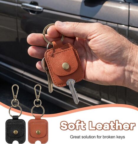 2 Pcs Key Sleeve for Broken Car Keys, Leather Car Key Covers Loop Replacement, Durable & Stylish Keys Covers for Cars, Universal Fit, Ideal for Men & Women in Saudi Arabia