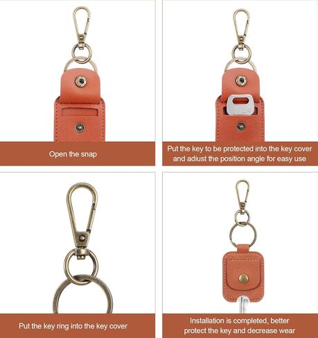 2 Pcs Key Sleeve for Broken Car Keys, Leather Car Key Covers Loop Replacement, Durable & Stylish Keys Covers for Cars, Universal Fit, Ideal for Men & Women in Saudi Arabia