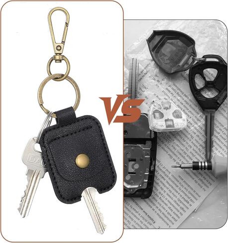 2 Pcs Key Sleeve for Broken Car Keys, Leather Car Key Covers Loop Replacement, Durable & Stylish Keys Covers for Cars, Universal Fit, Ideal for Men & Women in Saudi Arabia