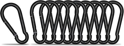 10PCs 1.57" Stainless Steel Spring Snap Hook Carabiner - 304 Stainless Steel Keychain Clips in Kuwait
