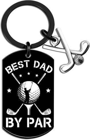 Best Dad By Par Golf Daddy Keychain Father's Day Golfing Gifts for Golfers Cool Stuff Golf Father's Day Dad Gift from Daughter Son Unique Christmas Birthday Golfing Gifts for Dads in Saudi Arabia