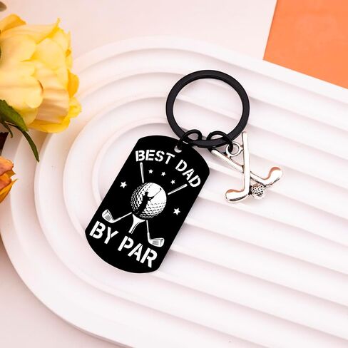 Best Dad By Par Golf Daddy Keychain Father's Day Golfing Gifts for Golfers Cool Stuff Golf Father's Day Dad Gift from Daughter Son Unique Christmas Birthday Golfing Gifts for Dads in Saudi Arabia