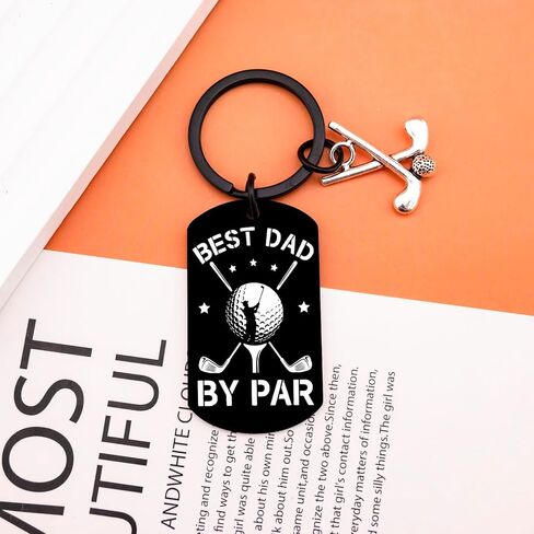 Best Dad By Par Golf Daddy Keychain Father's Day Golfing Gifts for Golfers Cool Stuff Golf Father's Day Dad Gift from Daughter Son Unique Christmas Birthday Golfing Gifts for Dads in Saudi Arabia