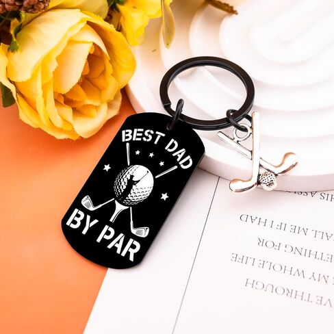 Best Dad By Par Golf Daddy Keychain Father's Day Golfing Gifts for Golfers Cool Stuff Golf Father's Day Dad Gift from Daughter Son Unique Christmas Birthday Golfing Gifts for Dads in Saudi Arabia