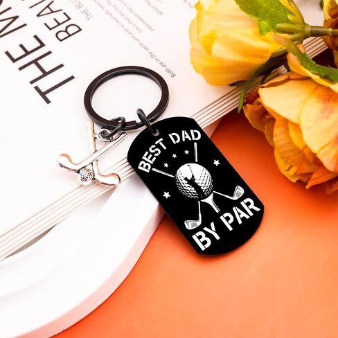Best Dad By Par Golf Daddy Keychain Father's Day Golfing Gifts for Golfers Cool Stuff Golf Father's Day Dad Gift from Daughter Son Unique Christmas Birthday Golfing Gifts for Dads in Saudi Arabia