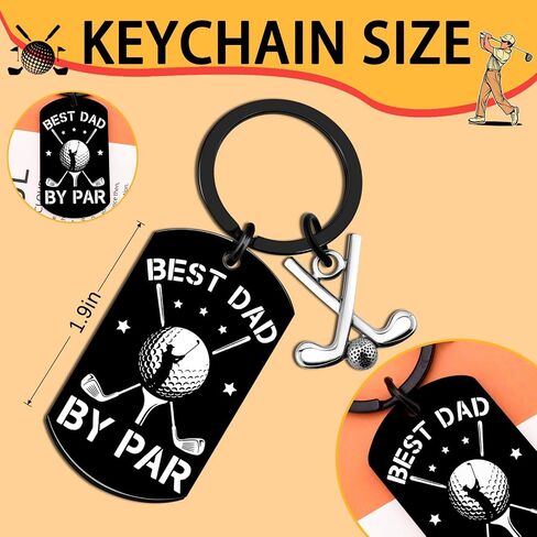 Best Dad By Par Golf Daddy Keychain Father's Day Golfing Gifts for Golfers Cool Stuff Golf Father's Day Dad Gift from Daughter Son Unique Christmas Birthday Golfing Gifts for Dads in Saudi Arabia