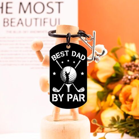 Best Dad By Par Golf Daddy Keychain Father's Day Golfing Gifts for Golfers Cool Stuff Golf Father's Day Dad Gift from Daughter Son Unique Christmas Birthday Golfing Gifts for Dads in Saudi Arabia