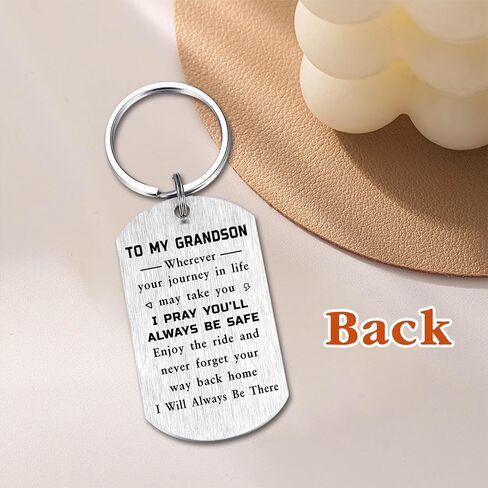 Grandson Fathers Day Keychain Gifts, to My Grandson Gift for Gamer, I Love You Grandkids Key Chain Present from Grandmother Grandpa Nana in Kuwait