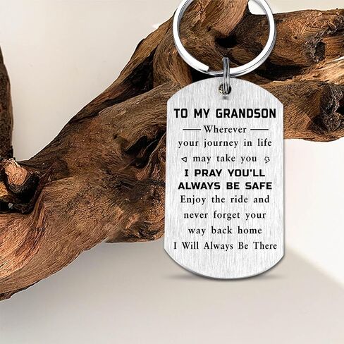 Grandson Fathers Day Keychain Gifts, to My Grandson Gift for Gamer, I Love You Grandkids Key Chain Present from Grandmother Grandpa Nana in Kuwait