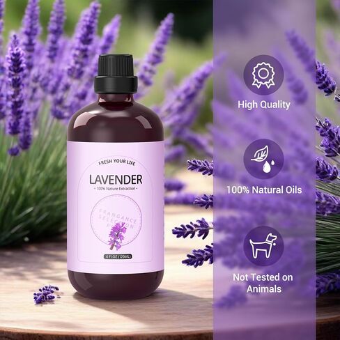 Lavender Essential Oil - Huge 4 Fl Oz - 100% Pure and Natural - Premium Grade Essential Oil for waterless Diffuser and Oil Diffuser in Saudi Arabia