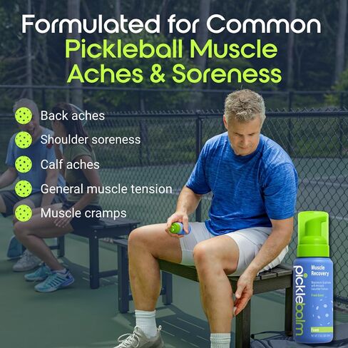 PickleBalm Pickleball Post-Game Foam Muscle Cramp Relief and Relaxer with Magnesium Sulphate, Arnica & Cucumber Extract for Pain and Leg Cramps, Sore Muscle Relief, 7.1oz Bottle in Saudi Arabia