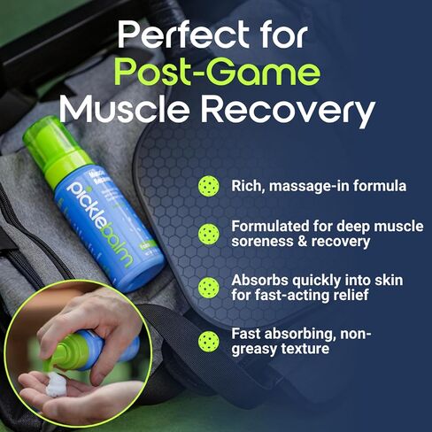 PickleBalm Pickleball Post-Game Foam Muscle Cramp Relief and Relaxer with Magnesium Sulphate, Arnica & Cucumber Extract for Pain and Leg Cramps, Sore Muscle Relief, 7.1oz Bottle in Saudi Arabia