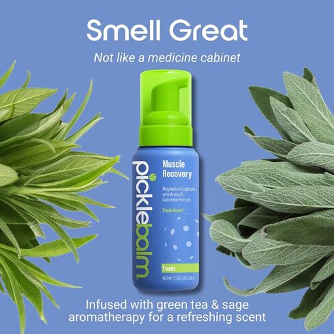 PickleBalm Pickleball Post-Game Foam Muscle Cramp Relief and Relaxer with Magnesium Sulphate, Arnica & Cucumber Extract for Pain and Leg Cramps, Sore Muscle Relief, 7.1oz Bottle in Saudi Arabia