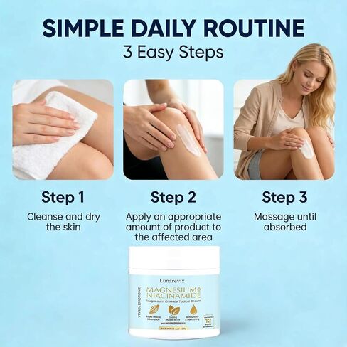 Magnesium Niacinamide Topical Relief Cream, Magnesium Chloride, Magnesium Freeze, Muscle & Joint Relief, Fast-Absorbing Formula, NAD-Boosting, 4 fl oz in Saudi Arabia
