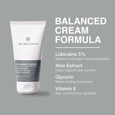 Lidocaine Cream with 5% Lidocaine – Maximum Strength Topical Anesthetic Cream for Temporary Relief of Discomfort Associated with Hemorrhoids – 1.0 oz (30 g) in Kuwait