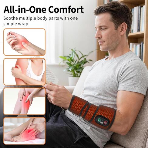 Cordless Arm Heating Pad for Elbow Tendonitis & Tennis Elbow – Rechargeable 4000mAh Battery Heated Elbow Brace Wrap with Digital Display, 3 Heat Levels & Auto Shutoff for Arthritis Forearm Pain Relief in Saudi Arabia