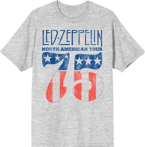 تي شيرت رجالي من Led Zeppelin لجولة أمريكا الشمالية '75 برقبة دائرية وأكمام قصيرة in Kuwait
