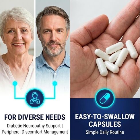 Nerve Savior for Neuropathy, Advanced Formula with 600mg Alpha Lipoic Acid & Benfotiamine, Vitamin B Complex for Nervous System Health, 120 Capsules in Kuwait