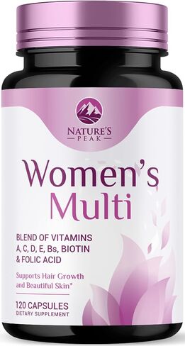 Multivitamin for Women - Once Daily Vitamins for Woman with Biotin, Calcium, Folate, Vitamin A, C, D, E, B Vitamins & Iron - Complete Multi Vitamins for Bone, Energy & Immune Support - 120 Capsules in Saudi Arabia