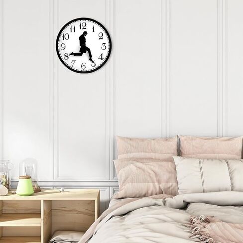 Funny Wall Clock, Ministry of Silly Walks Clock Gifts Home Decor Walking Silent Wall Clock for Living Room Decor, Bedroom, Kitchen, Novelty Battery Powered Hotel Wooden Craft Decor(25cm) in Kuwait