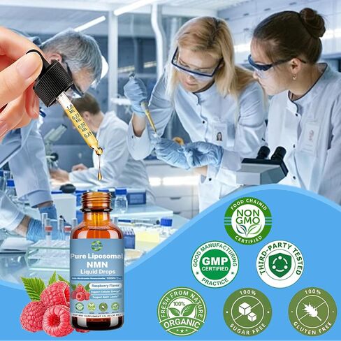NMN Supplement 1000mg Liquid Drops, 99% Pure NMNH Alternative & Stabilized Beta-Nicotinamide Mononucleotide for NAD⁺ Levels, Cellular Energy, Anti-Aging & Longevity in Saudi Arabia