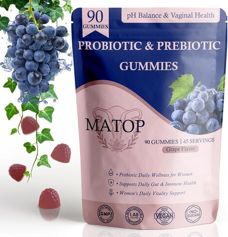 MATOP Women’s Probiotic Pineapple Gummies – Gut Health & Daily Digestive Wellness, Vegan Sugar-Free, 60 Count in Kuwait