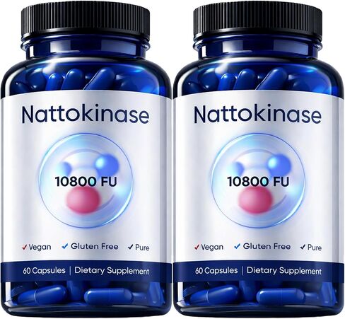 Ultimate Nattokinase Capsules, Nattokinase Supplement Organic 10800 FU Per Serving for Heart Health, and Daily Wellness Support, Vegan, Gluten Free, 60 Capsules (2) in Saudi Arabia