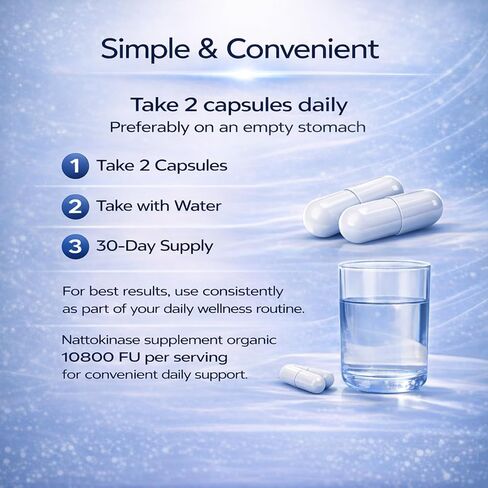 Ultimate Nattokinase Capsules, Nattokinase Supplement Organic 10800 FU Per Serving for Heart Health, and Daily Wellness Support, Vegan, Gluten Free, 60 Capsules (2) in Saudi Arabia